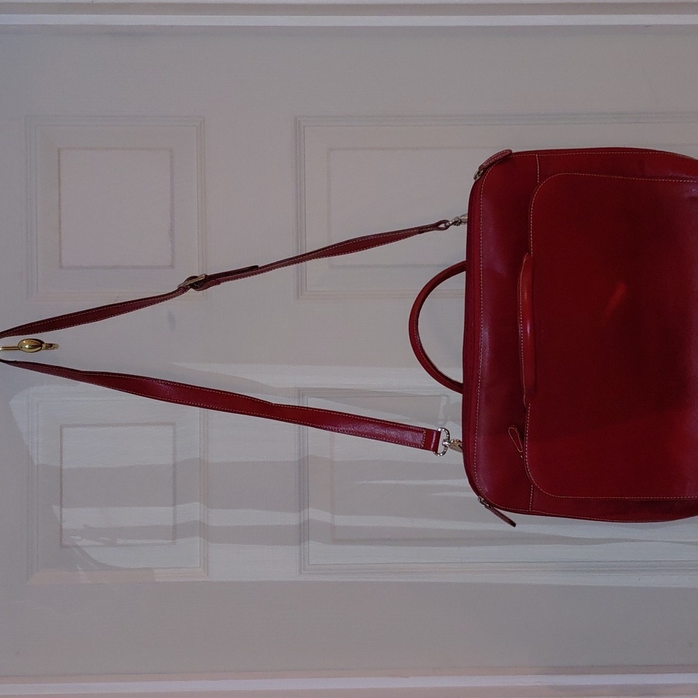 EUC Red Lodis Briefcase, Shoulder Strap & Handles, Pristine, See Note* - Picture 2 of 9